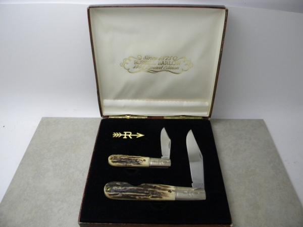 Russell USA Green River Works 1998 Limited Edition Stag Barlow 2 Knife Set in Box
