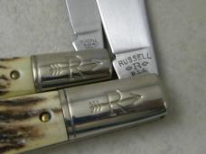 Russell USA Green River Works 1998 Limited Edition Stag Barlow 2 Knife Set in Box