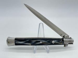 FRANK BELTRAME Italy Black Sim Horn Large Automatic Stiletto