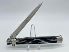 FRANK BELTRAME Italy Black Sim Horn Large Automatic Stiletto