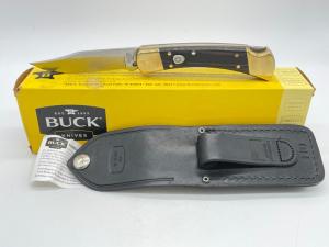 2017 BUCK USA 110 Folding Hunter Push Button Automatic w/ OMP Box & Sheath