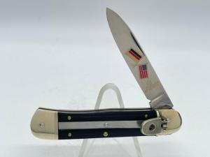 2001 HUBERTUS KNIVES Solingen Limited Edition Black Micarta Leverlock Automatic