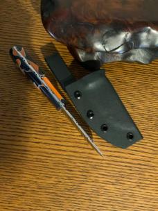 Hand Crafted Bonehead Knife w/Kydex Sheath and Clip Made in USA