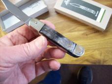 Hubertus Knife Solingen, Germany Small 08 Rare Brazilian Horn 5 3/4 " Open Lilyput NIB