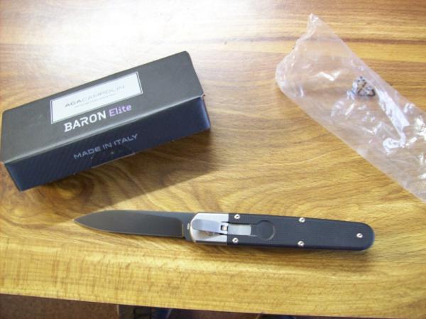 AGA Campolin Italian Baron Elite Automatic 2 Springs Fires Like a Rocket Black Tactical UNUSED W/Box