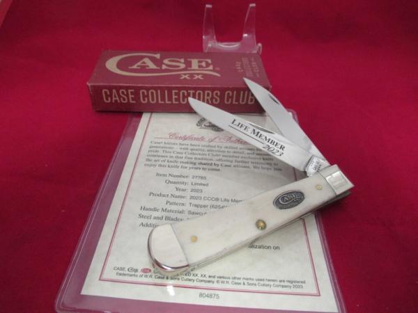 Case Collector Club Sawcut White Bone Trapper Pattern # 6254W Case Collector Club Sawcut White Bone Trapper Pattern # 6254W