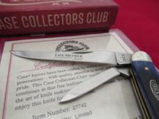 Case Collector Club Sawcut Navy Blue Bone Medium Texas Tooth Pick Pattern # 620094 SS