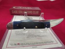 Case Collector Club Sawcut Navy Blue Bone Medium Texas Tooth Pick Pattern # 620094 SS