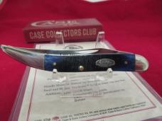 Case Collector Club Sawcut Navy Blue Bone Medium Texas Tooth Pick Pattern # 620094 SS