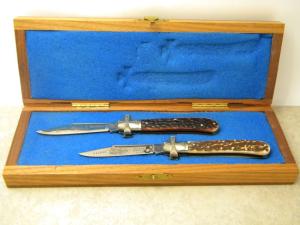Fightn Rooster Germany Bone amp Stag 1 of 600 Ornate Bolster Jack Knife Set