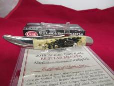 Case Collector Club Rogers Jigged Dark Antique Bone Handle Medium Texas Toothpick Pattern # 610094 S