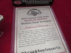 Case Collector Club Rogers Jigged Dark Antique Bone Handle Medium Texas Toothpick Pattern # 610094 S
