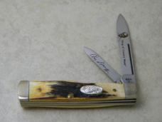 Case XX USA 1985 Roy Acuff Comm. Stag 5215 Gunstock Knife in Wooden Music Box