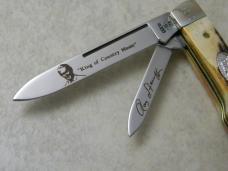 Case XX USA 1985 Roy Acuff Comm. Stag 5215 Gunstock Knife in Wooden Music Box