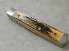 Case XX USA 1985 Roy Acuff Comm. Stag 5215 Gunstock Knife in Wooden Music Box