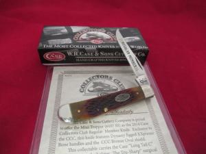 Case Collector Club Dynasty Jigged XXpresso Bone Handle Mini Trapper Pattern # 6107 SS