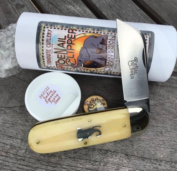 Great Eastern Cutlery 363122 Toe Nail Clipper India Smooth Ivory Bone Bull Elephant Shield Nice! Great Eastern Cutlery 363122 Toe Nail Clipper India Smooth Ivory Bone Bull Elephant Shield Nice!
