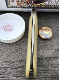 Great Eastern Cutlery 363122 Toe Nail Clipper India Smooth Ivory Bone Bull Elephant Shield Nice!