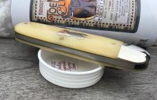 Great Eastern Cutlery 363122 Toe Nail Clipper India Smooth Ivory Bone Bull Elephant Shield Nice!