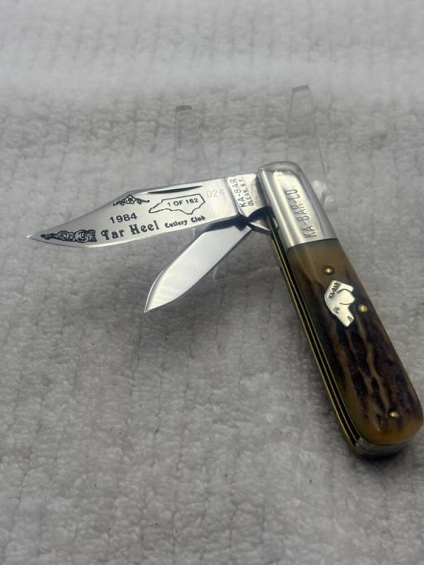 Kabar Olean NY USA 1984 Dogs Head Bar Lo 2 Blade Stag 42/100 (119)