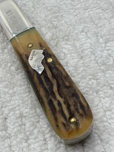 Kabar Olean NY USA 1984 Dogs Head Bar Lo 2 Blade Stag 42/100 (119)