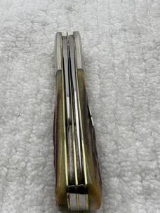 Kabar Olean NY USA 1984 Dogs Head Bar Lo 2 Blade Stag 42/100 (119)