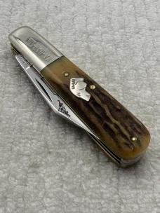 Kabar Olean NY USA 1984 Dogs Head Bar Lo 2 Blade Stag 42/100 (119)