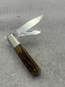 Kabar Olean NY USA 1984 Dogs Head Bar Lo 2 Blade Stag 42/100 (119)