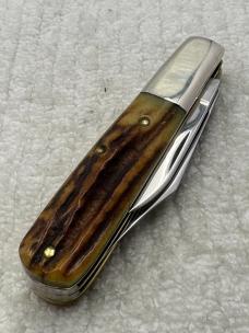 Kabar Olean NY USA 1984 Dogs Head Bar Lo 2 Blade Stag 42/100 (119)