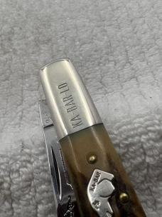 Kabar Olean NY USA 1984 Dogs Head Bar Lo 2 Blade Stag 42/100 (119)