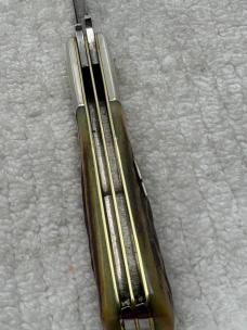 Kabar Olean NY USA 1984 Dogs Head Bar Lo 2 Blade Stag 42/100 (119)
