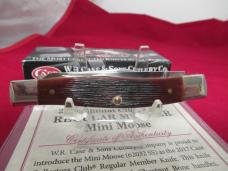 Case Collector Club Barnboard Chestnut Bone Mini Moose Pattern # 62032 SS