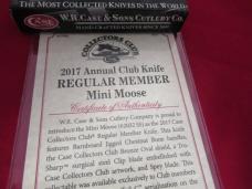 Case Collector Club Barnboard Chestnut Bone Mini Moose Pattern # 62032 SS