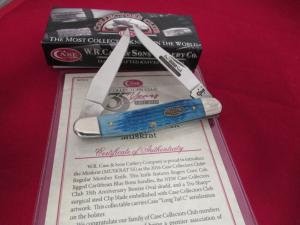 Case Collector Club Rogers Corn Cob Jigged Caribbean Blue Bone Muskrat