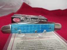 Case Collector Club Rogers Corn Cob Jigged Caribbean Blue Bone Muskrat