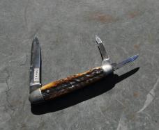 IXL Geo. Wostenholm Sheffield England Stag Split Back Whittler Near Mint Federal Shield All Stamped