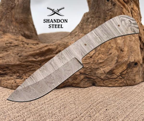 Knifemaking Wide Drop Point Damascus Fixed Blade Knife Blank BLDM27528 Custom Knifemaking Wide Drop Point Damascus Fixed Blade Knife Blank BLDM27528 Custom