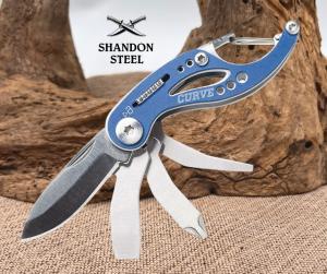 Gerber 31-000116 CURVE BLUE MULTI-TOOL 7 TOOLS IN 1  KNIFE SCREWDRIVER CARABINER
