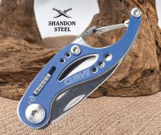 Gerber 31-000116 CURVE BLUE MULTI-TOOL 7 TOOLS IN 1  KNIFE SCREWDRIVER CARABINER