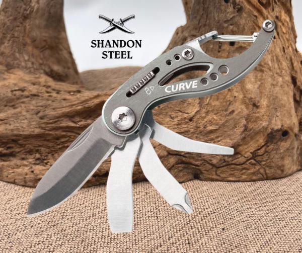 Gerber 31-000206 CURVE Gray MULTI-TOOL 7 TOOLS IN 1  KNIFE SCREWDRIVER CARABINER