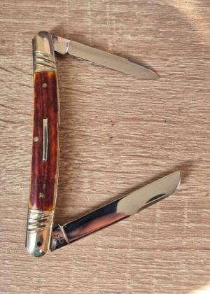 4 3/8" Handsome Custom Made Half Congress pocket knife, Nice Stag