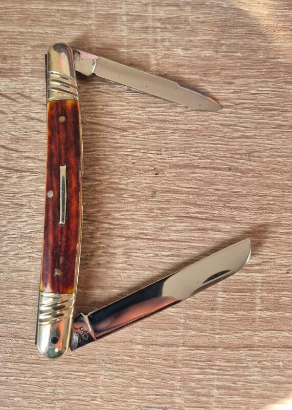 4 3/8" Handsome Custom Made Half Congress pocket knife, Nice Stag 4 3/8" Handsome Custom Made Half Congress pocket knife, Nice Stag