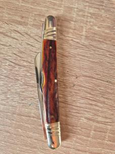 4 3/8" Handsome Custom Made Half Congress pocket knife, Nice Stag