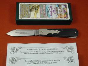 Beaver Falls Cutlery Linear Cut Ebony Barn Door Hinge Jack Knife NIT Cooper Cut. 1 of 25 USA BDH-LCE