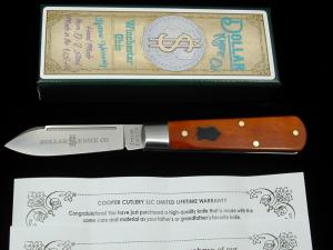 Dollar Knife Co Smooth Orange Camel Bone with Black Shield Jack Knife by Cooper Cutlery USA OCB-BLS