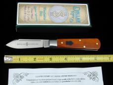 Dollar Knife Co. Smooth Orange Camel Bone with Black Shield Jack Knife by Cooper Cutlery USA OCB-BLS