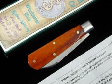Dollar Knife Co. Smooth Orange Camel Bone with Black Shield Jack Knife by Cooper Cutlery USA OCB-BLS