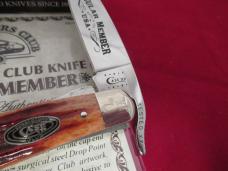 Case Collector Club  Second Cut Jigged Chestnut Bone Russlock Pattern # 61953 1/2 L SS