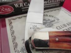 Case Collector Club  Second Cut Jigged Chestnut Bone Russlock Pattern # 61953 1/2 L SS