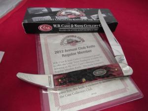 Case Collector Club Large Peach Seed Crimson Bone Texas Toothpick Pattern # 610098 SS